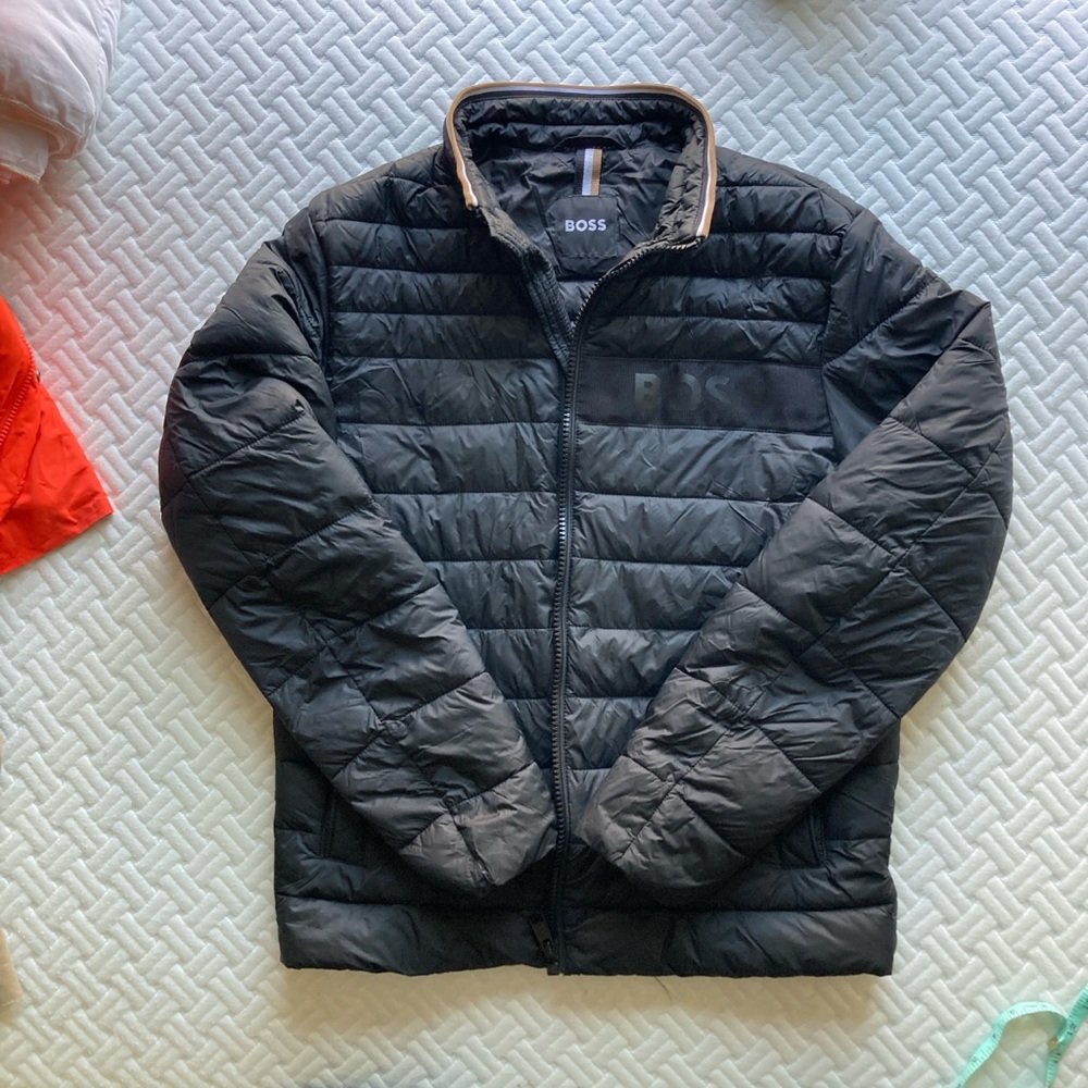 BOSS Men's Dark Gray Puffer Jacket